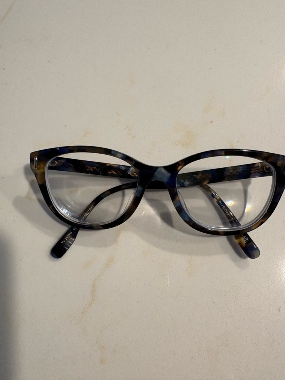 Tory Burch Blue-Brown Tortoiseshell Cat-Eye Glasses